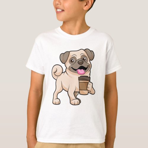 Pug with Coffee to go T_Shirt