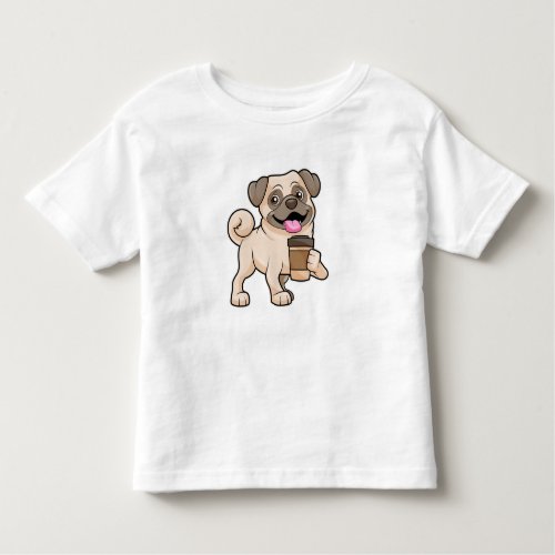 Pug with Coffee to go Toddler T_shirt