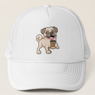 Pug with Coffee to go Trucker Hat