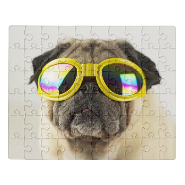 Pug with Goggles Jigsaw Puzzle (Puzzle Horizontal)