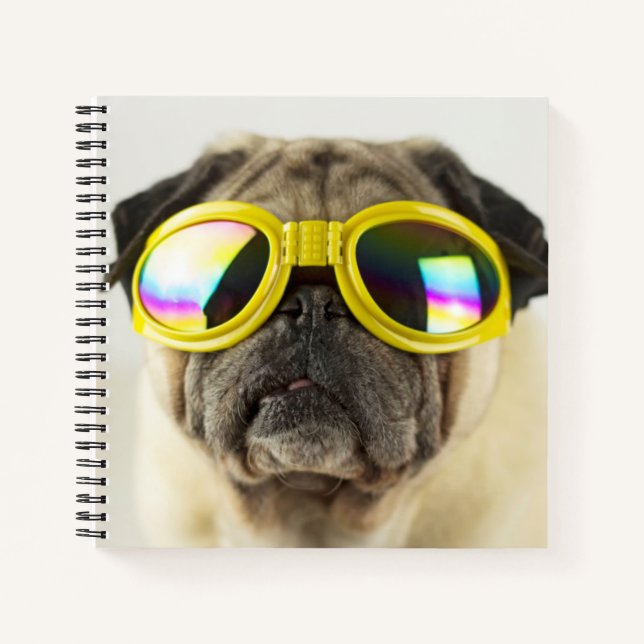 Pug with Goggles Notebook (Front)