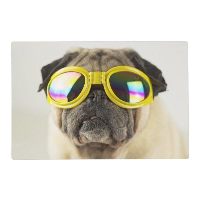Pug with Goggles Placemat (Front)