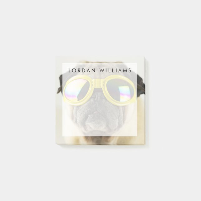 Pug with Goggles Post-it Notes (Front)