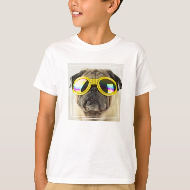 Pug with Goggles T-Shirt (Front)