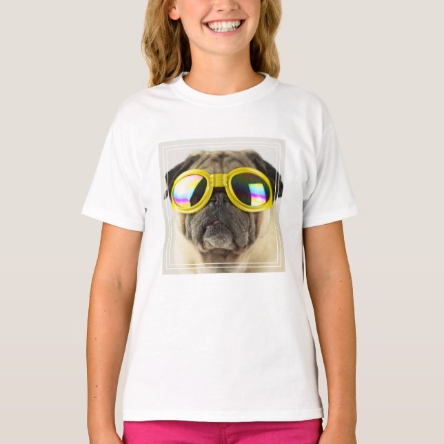 Pug with Goggles T-Shirt (Front)