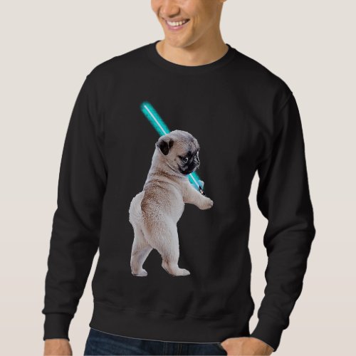 Pug with Lightsaber Classic T_Shirt 4 Sweatshirt
