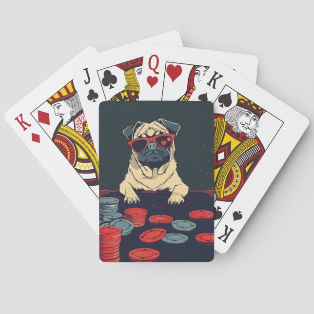 Pug with Poker Chips Cards (Back)
