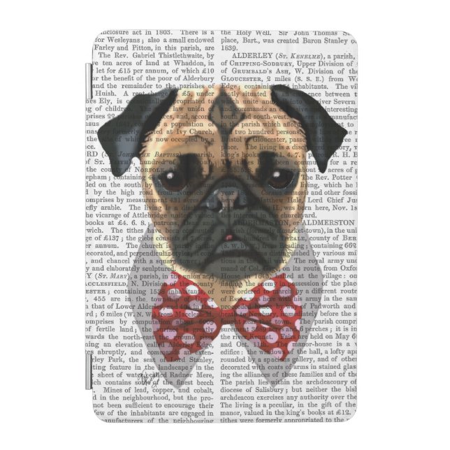 Pug with Red Spotted Bow Tie iPad Mini Cover (Front)