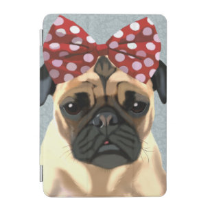 Pug with Red Spotty Bow On Head 2 iPad Mini Cover