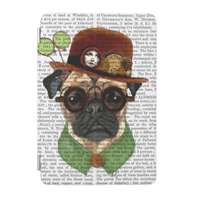 Pug with Steampunk Bowler Hat iPad Mini Cover (Front)