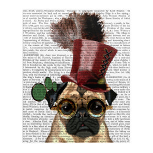 Pug with Steampunk Style Top Hat Acrylic Print