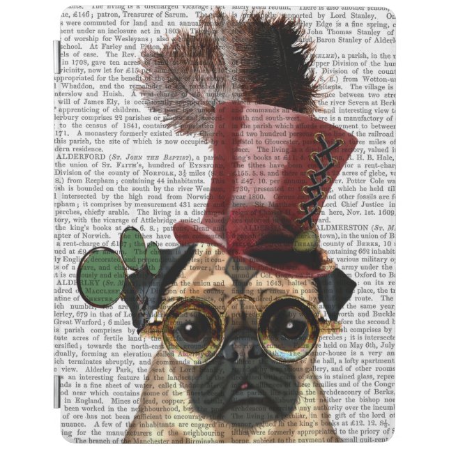 Pug with Steampunk Style Top Hat iPad Air Cover (Front)