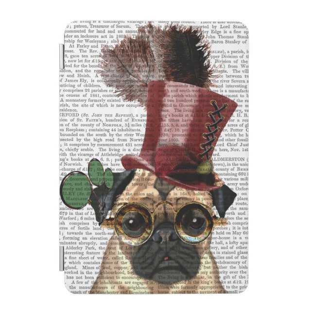 Pug with Steampunk Style Top Hat iPad Mini Cover (Front)