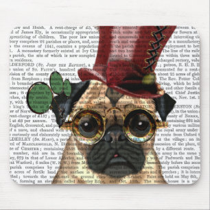 Pug with Steampunk Style Top Hat Mouse Pad