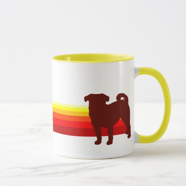 Pug With Stripes Mug (Right)