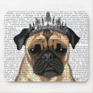 Pug With Tiara Mouse Pad