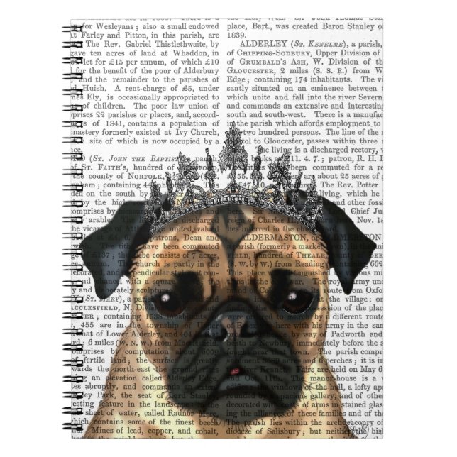 Pug With Tiara Notebook (Front)