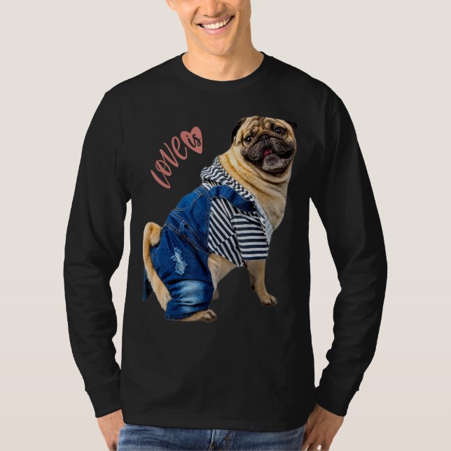 Pug  Women Men Pug Mom Dad Life Love Dog Pet 13 T-Shirt (Front)