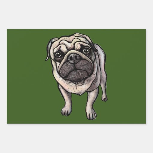 Pug Wrapping Paper | Zazzle