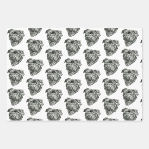 Pug Wrapping Paper Sheets
