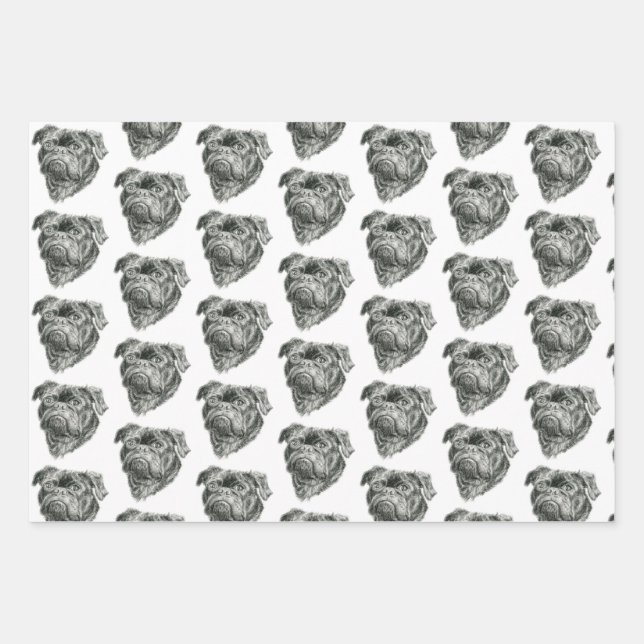 Pug Wrapping Paper Sheets (Front)