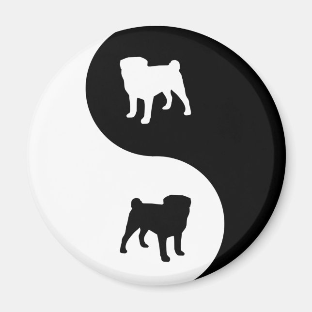 Pug Yin Yang Magnet (Front)