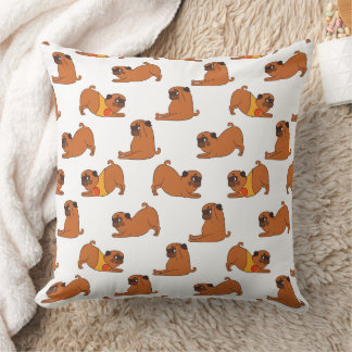 Pug Yoga Funny  Throw Pillow