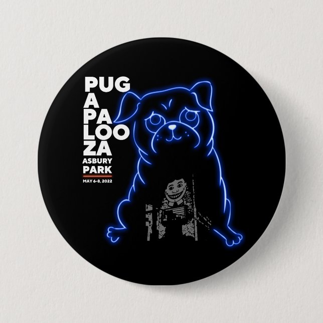 Pugapalooza Asbury Park 2022 Button (Front)