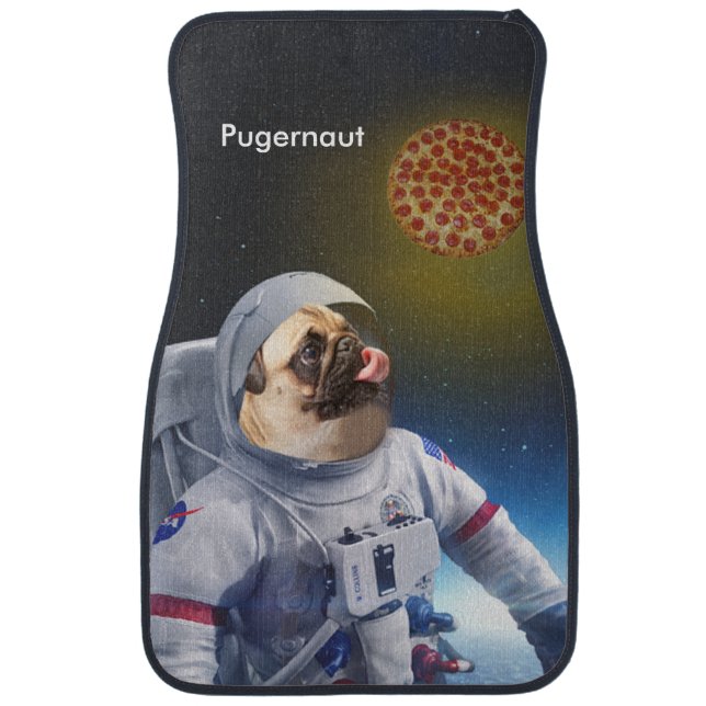 Pugernaut - Pug in Space Car Floor Mat (Front)