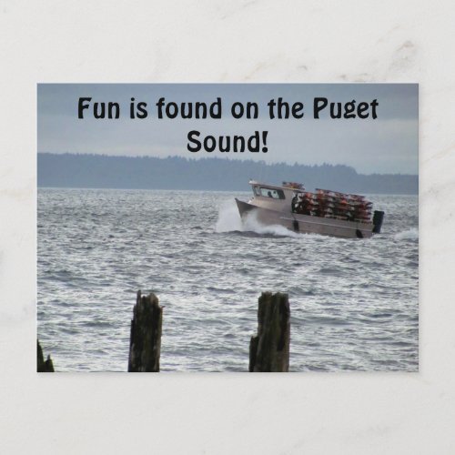 Puget Sound Crab Boat Seattle Washington Postcard