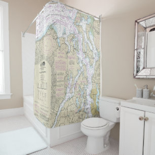 Puget Sound Nautical Chart 18440 Shower Curtain