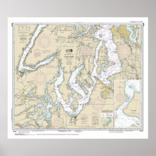 Puget Sound Southern Part Nautical Chart 18448