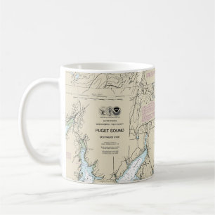 Puget Sound Southern Part Nautical Chart 18448 Coffee Mug