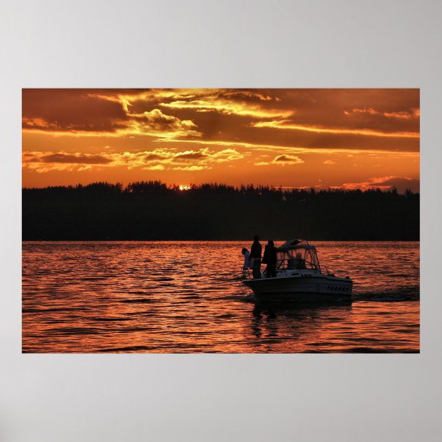 Puget Sound Sunset Poster (Front)