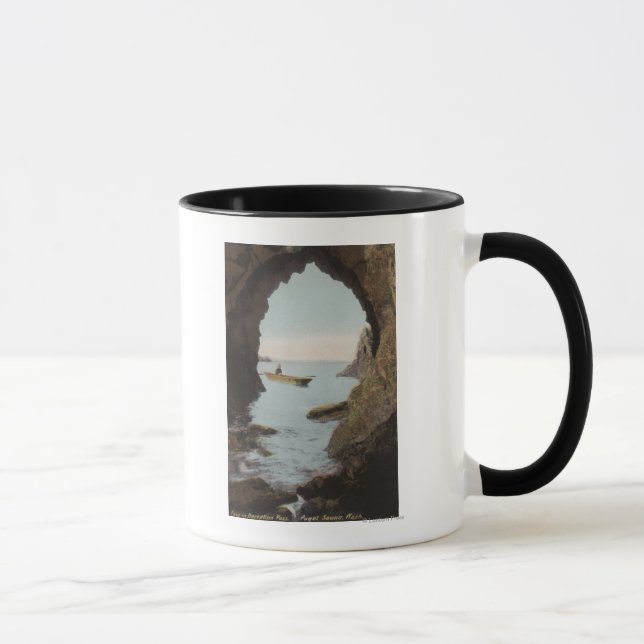 Puget Sound, WA - Cave in Deception Mug (Right)