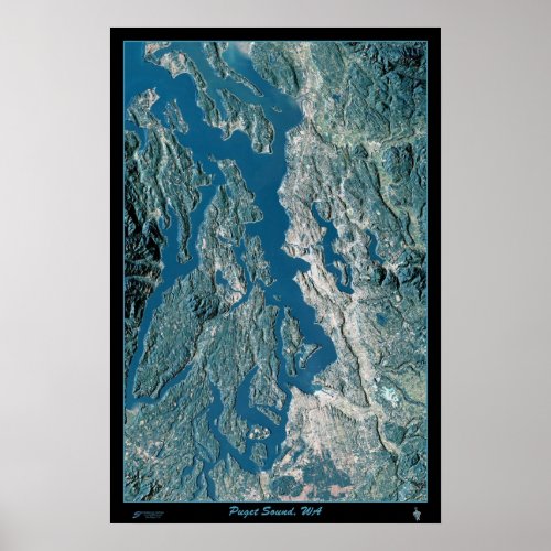 Puget Sound Washington satellite poster