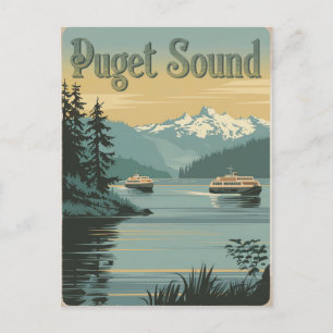 Puget Sound Washington Vintage Postcard