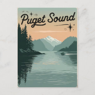 Puget Sound Washington Vintage  Postcard