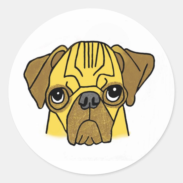 Puggie wuggie classic round sticker (Front)