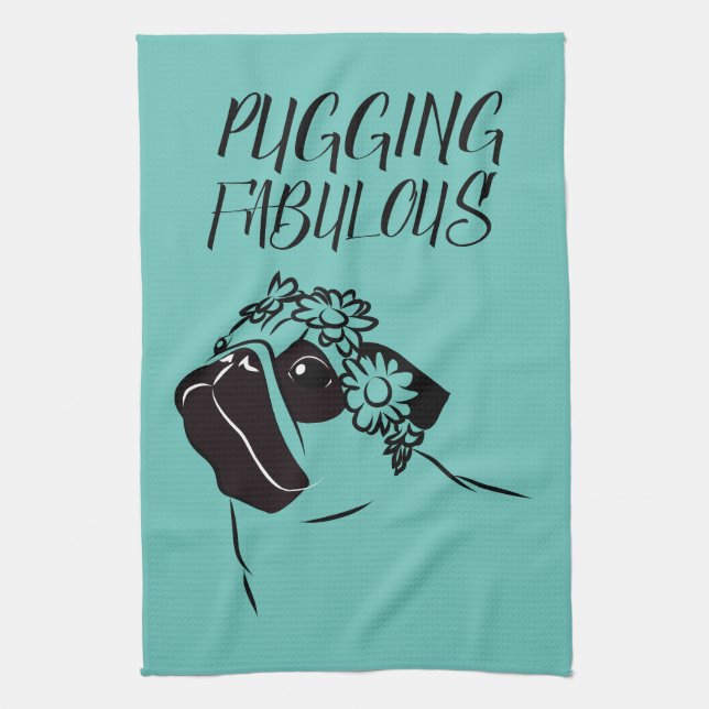 Pugging Fabulous Kitchen Towel (Vertical)