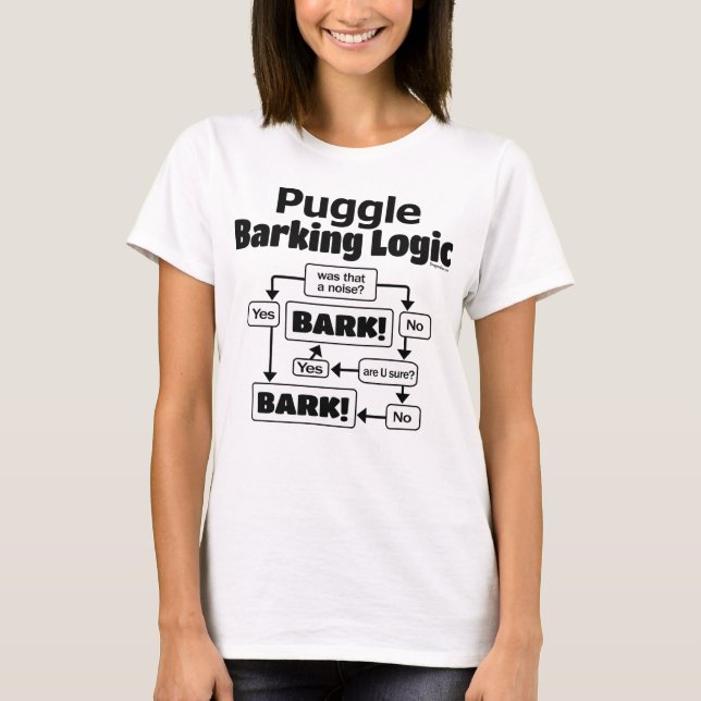 Puggle Barking Logic T-Shirt (Front)