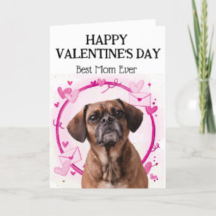 Puggle Best Mom Custom Valentines Day Holiday Card