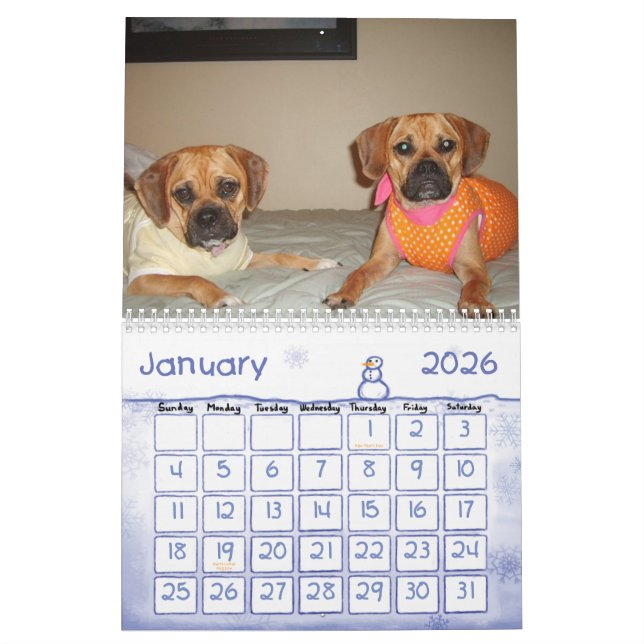 Puggle Calendar (Jan 2026)