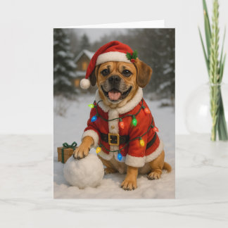 Puggle Christmas Card