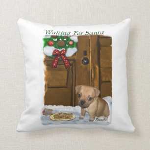 Puggle Christmas Throw Pillow