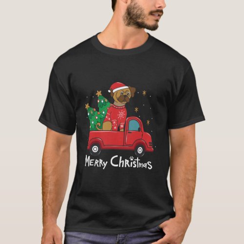 Puggle Christmas Truck Tree Mom Dad Dog Xmas Gift T_Shirt
