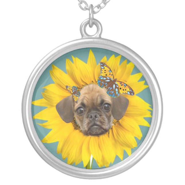 Puggle Daisy Necklace (Front)