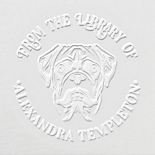 Puggle Dog Head Library Book Name Embosser
