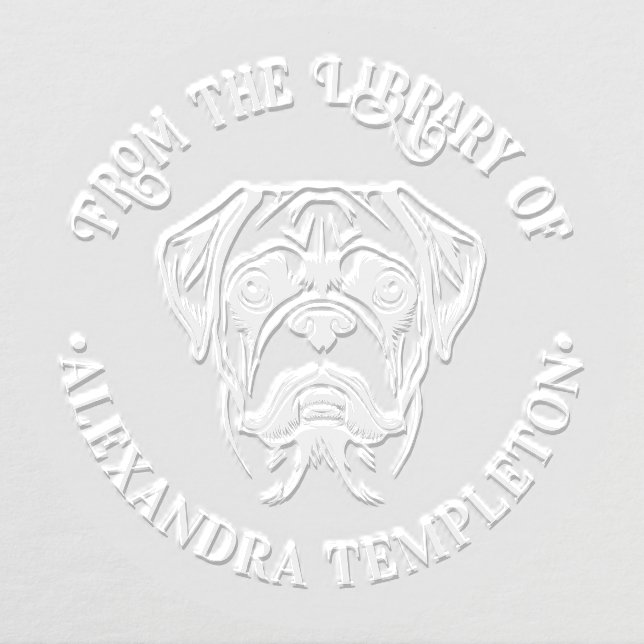Puggle Dog Head Library Book Name Embosser (Design)