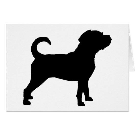 Puggle Dog Silhouette Cards (Front Horizontal)